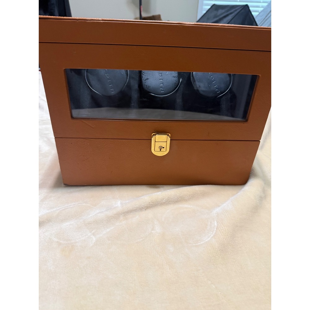 Orbita Triple Watch Winder Mens Tan Brown Leather Programmable (Parts Only)